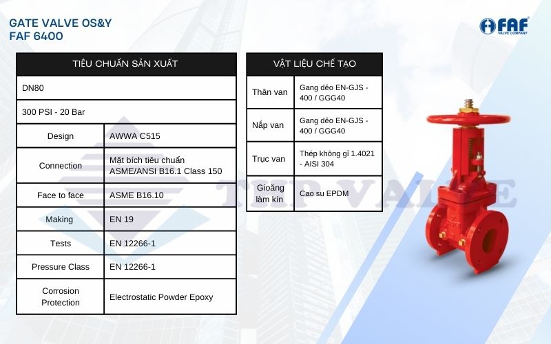 van cổng osy faf 6400 dn80