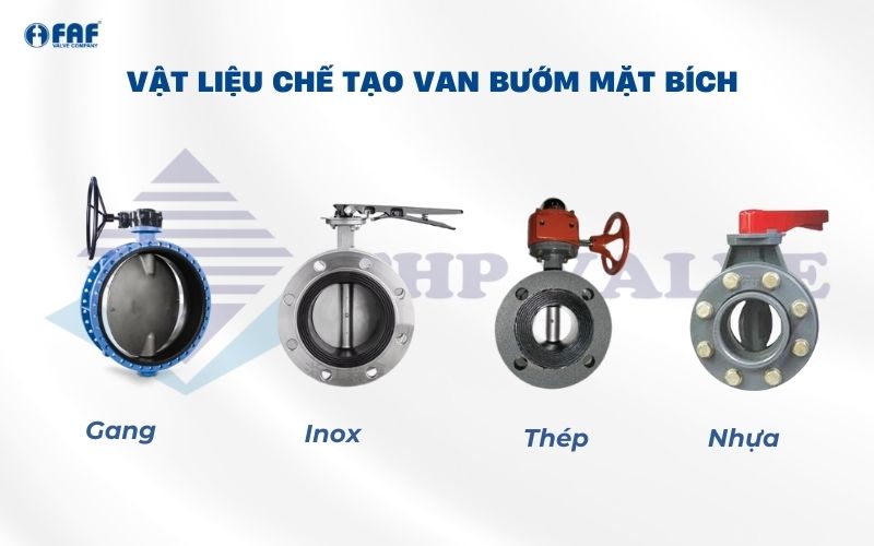 vật liệu chế tạo van bướm mặt bích