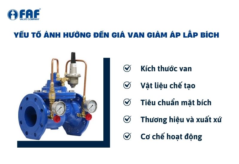 Các yếu tố chính ảnh hưởng đến giá van giảm áp lắp bích
