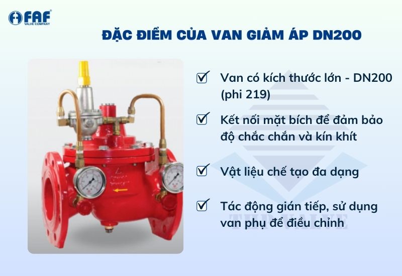 đặc điểm van điều chỉnh áp suất dn200