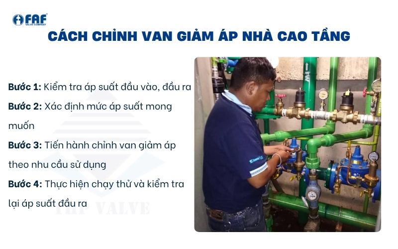 hướng dẫn cách chỉnh van giảm áp nhà cao tầng