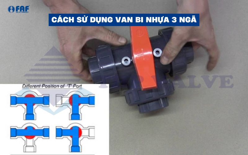 cách vận hành van bi nhựa 3 ngã