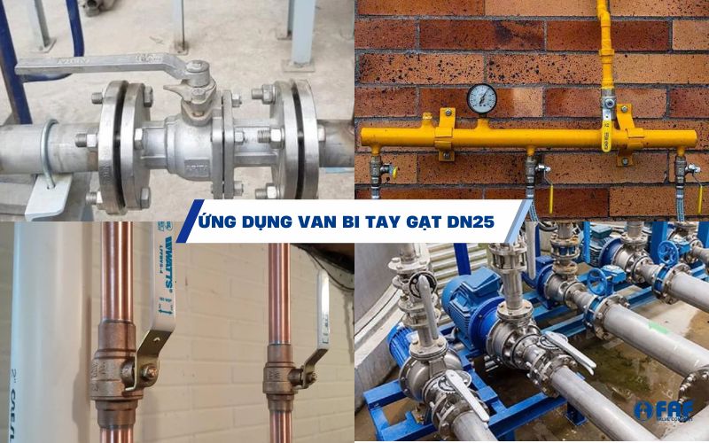 ứng dụng phổ biến van bi tay gạt dn25