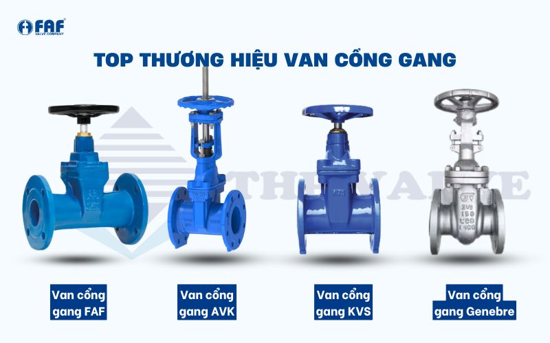 top thương hiệu van cổng gang