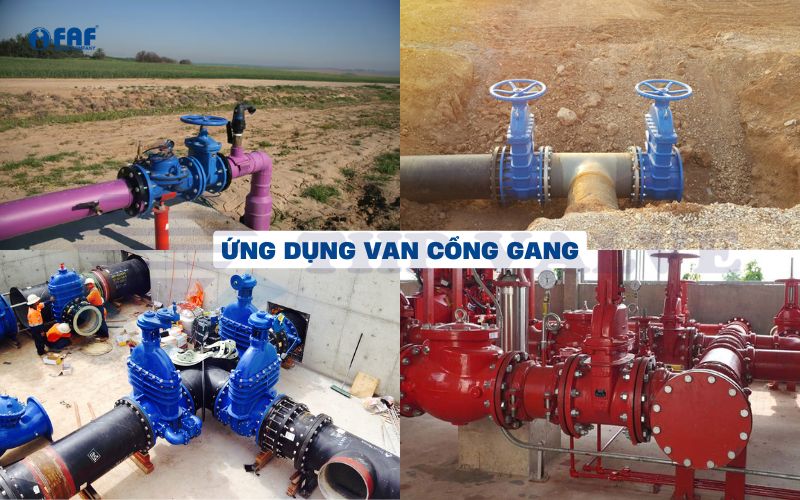 ứng dụng van cổng gang