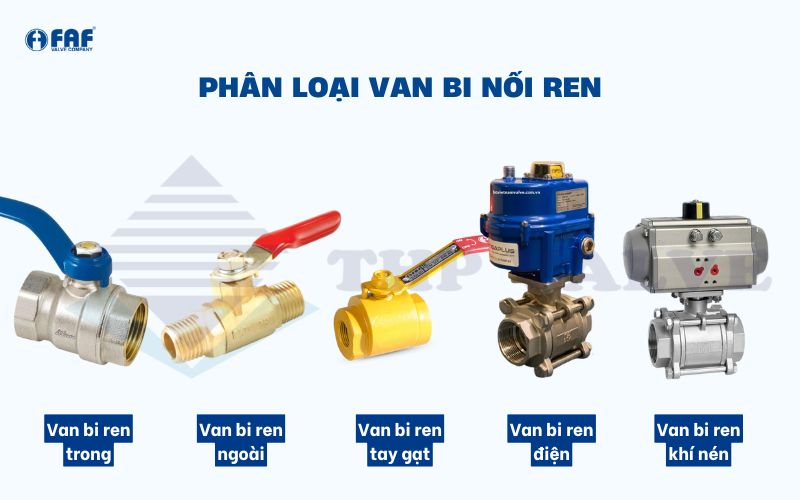 phân loại van bi nối ren