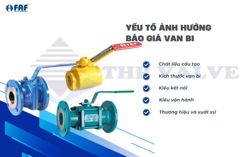yếu tố ảnh hưởng tới báo giá van bi