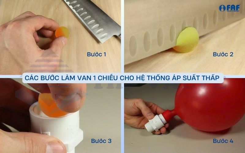 cách làm van 1 chiều áp suất thấp