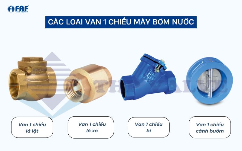 các loại van 1 chiều máy bơm nước