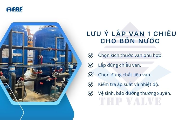 lưu ý khi lắp van 1 chiều bồn nước
