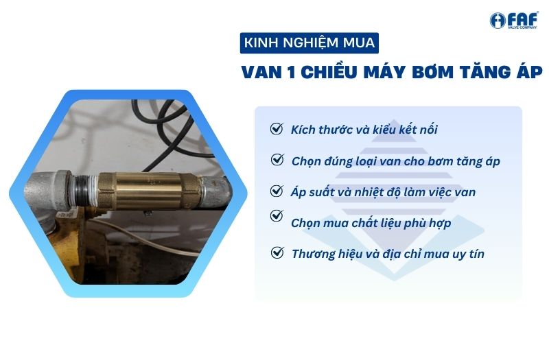 lưu ý khi mua van 1 chiều máy bơm tăng áp