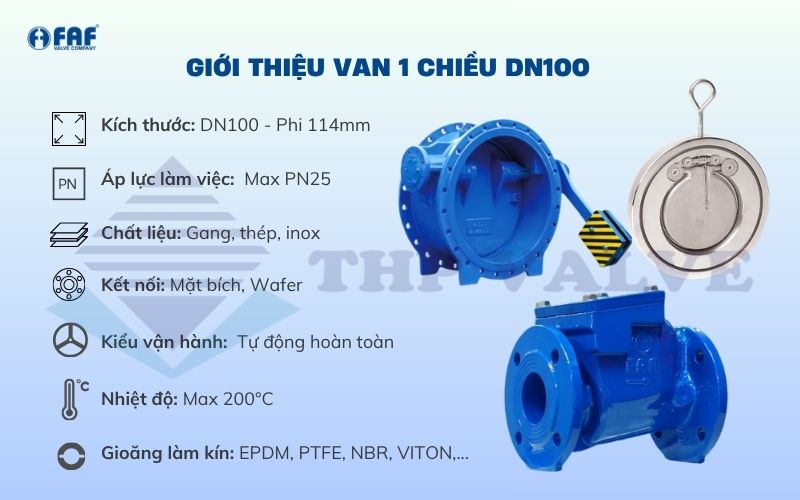 tìm hiểu về van 1 chiều dn100