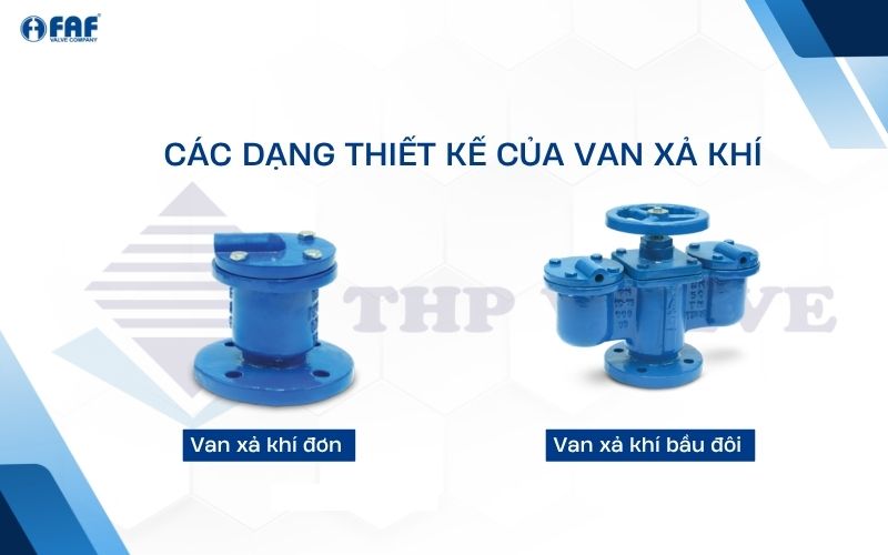 các loại van xả khí theo thiết kế