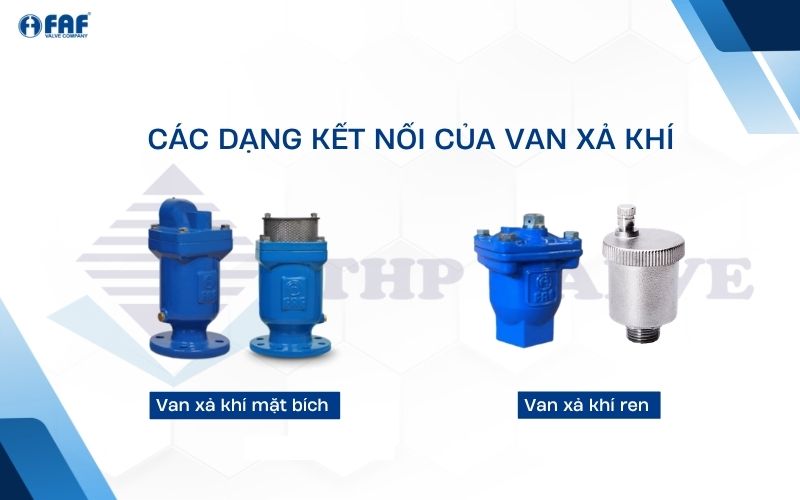 các loại van xả khí theo kết nối