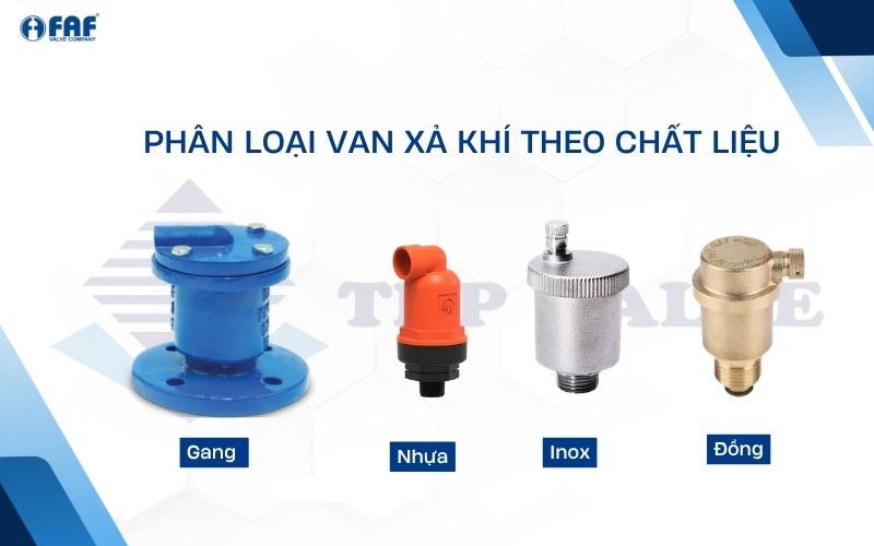 các loại van xả khí theo chất liệu