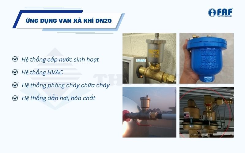 ứng dụng van xả khí dn20