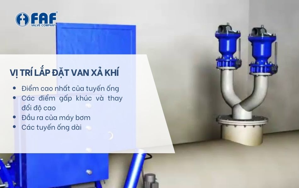 vị trí lắp đặt van xả khí
