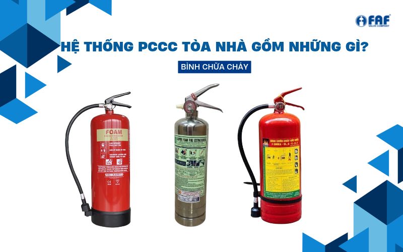 các loại bình chữa cháy trong hệ thống pccc tòa nhà