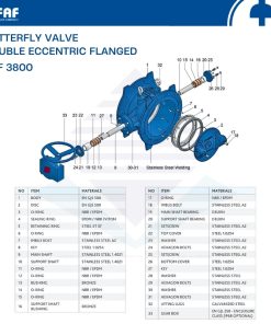 cấu tạo van bướm lệch tâm faf 3800