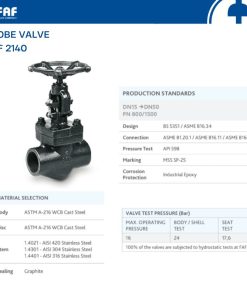 Giới thiệu van cầu hơi thép rèn FAF 2140