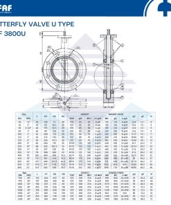 thông số kỹ thuật van bướm đồng tâm hai mặt bích faf 3800u