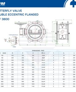 thông số kỹ thuật van bướm lệch tâm hai mặt bích faf 3800 pn25