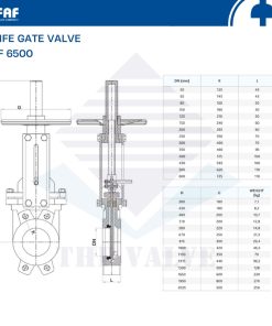 thông số kỹ thuật van cổng dao faf 6500