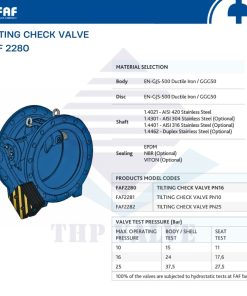 các model sản phẩm tùy chọn van một chiều đối trọng faf 2280
