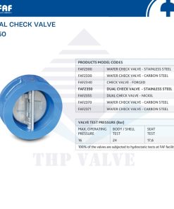 các model sản phẩm tùy chọn van một chiều cánh bướm faf 2350