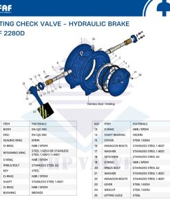 cấu tạo van một chiều đối trọng có phanh thủy lực faf 2280d