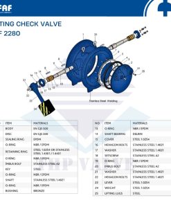 cấu tạo van một chiều đối trọng faf 2280