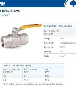 Giới thiệu van bi đồng nối ren khí gas FAF 4100