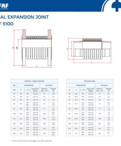 Thông số kỹ thuật khớp nối giãn nở nhiệt inox FAF 5100