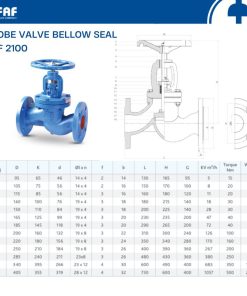 Thông số kỹ thuật van cầu Bellow Seal FAF 2100