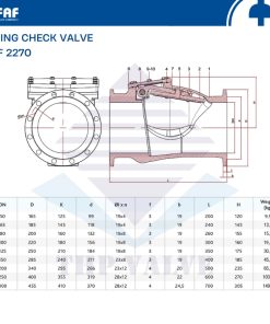 thông số kỹ thuật van một chiều lá lật mặt bích faf 2270