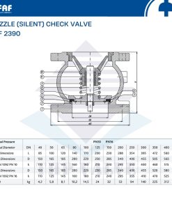 thông số kỹ thuật van một chiều lò xo nối bích faf 2390