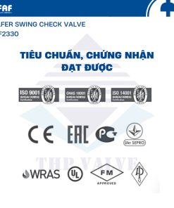 tiêu chuẩn chứng nhận van một chiều lá lật wafer dạng treo faf 2330