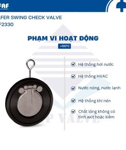 ứng dụng van một chiều lá lật wafer dạng treo faf 2330