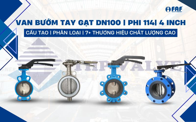 van bướm tay gạt dn100 phi 114 4 inch