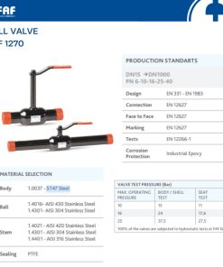 Giới thiệu van bi nối hàn FAF 1270