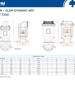 Thông số kỹ thuật van xả khí động năng FAF 7330 PN25