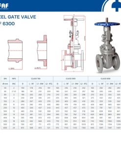 Thông số kỹ thuật van cổng thép FAF 6300