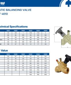 Thông số van cân bằng FAF 4610